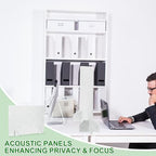 PATIKIL Desk Dividers 24" x 16", 2 Pack Desk Privacy Panel Freestanding Noise Reducing Partition Acoustic Panel with 4Pcs Support Feet for Testing Office Home Library, Light Gray Style C - Image 6