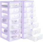 Thyle 2 Pcs Small Parts Organizer Drawers Stackable 7-drawer Box, Purple by Thyle