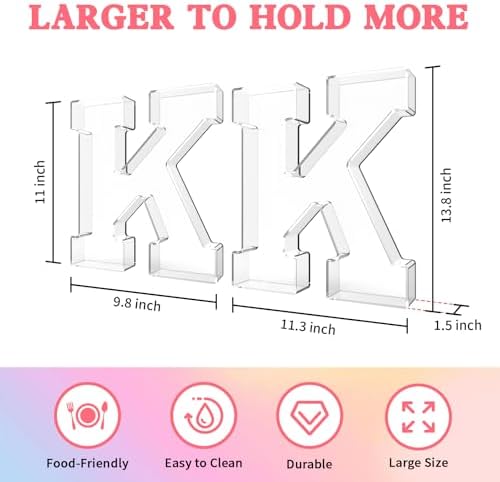 13.8" Acrylic Letter Charcuterie Tray,Fillable Alphabet Box (Letter K) - Image 2