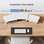 Dual Monitor Stand For Desk,Adjustable Height Long Wood Computer Riser - Image 5