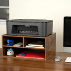 EMERIT Printer Stand Shelf with Storage Wood Desk Paper Organizer for Home/Office, Printer Riser, 2 Tier - Image 5