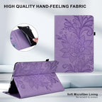 Case for Kindle Fire HD 10 & 10 Plus (13th/11th Generation, 2023/2021) 10.1", Embossed Lace PU Leather Flip Folio Tablet Case with Elastic Band & Card Slots/Holder, Multi-Angle Stand Cover, Purple - Image 5
