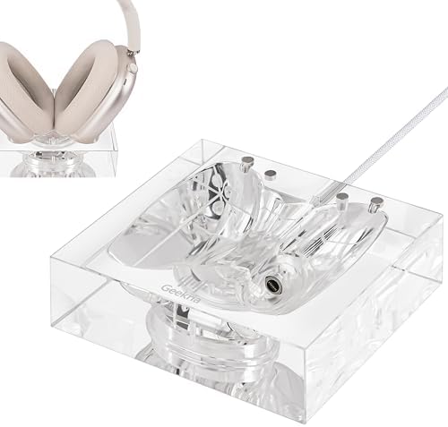 GEEKRIA Headphones Charging Stand for Apple AirPods Max/AirPods Max 2 (USB-C), Acrylic Charging Dock, Base with Sleep Power Saving Mode (transparent) by GEEKRIA