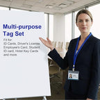 Marspark 4"x3" Name Badge Holder with Lanyard Bulk, Blue, 200 Sets - Image 7