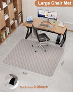Blvornl Large Office Chair Mat for Hardwood Floor, Rolling Chair Chair Mat for Hard Wood, Large Anti-Slip Hard Floor Protector, Heavy Duty Computer Desk Rug for Office and Home 53"*45" - Image 5