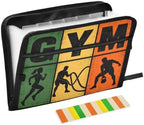 Gym Art Expandable Filing Folder, 13 Pockets Cute Design with Sticky Labels, A4 Letter Size Document Organizer for Office, School - Image 3