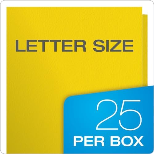 Oxford Twin-Pocket Folders, Textured Paper, Letter Size, Yellow, Holds 100 Sheets, Box of 25 (57509EE) (Pack of 5) - Image 6