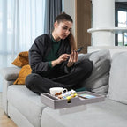 Nnewvante Couch Table Between Cushion Seat Bamboo,Gray - Image 7
