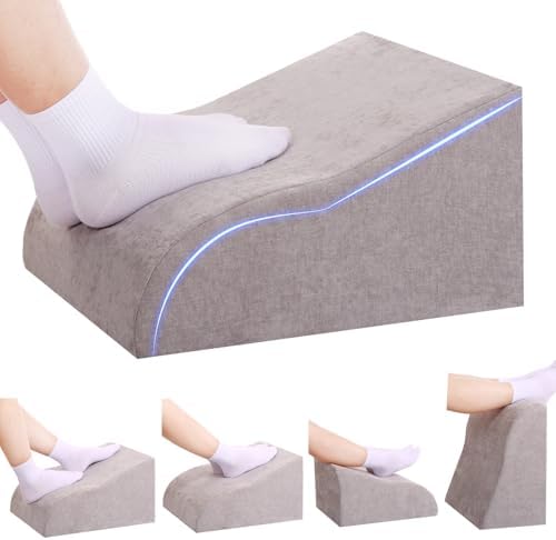 Foot Rest for Under Desk at Work, Ergonomic Under Desk Footrest with Washable Cover for Office, Home & Gaming Leg Elevation Pillow Light Gray by Unknown