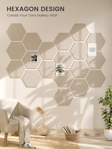 Fluxynara Extra Large 12-Pack Felt Bulletin Board Tiles, Oatmeal - Image 6