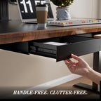 Under Desk Drawer with Gap-Free Side-by-Side Design, Hidden Handle Pull-Out Organizer for Office Desk (Black, Steel, 1-Pack) - Image 6