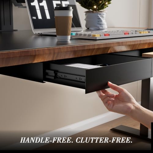 Under Desk Drawer with Gap-Free Side-by-Side Design, Hidden Handle Pull-Out Organizer for Office Desk (Black, Steel, 1-Pack) - Image 6