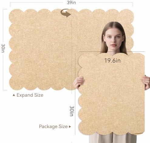 Scalloped Bulletin Board 40x30 inches, Decorative Felt Pin Board for Wall - Image 2