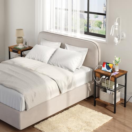HOOBRO Side Tables with Charging Station, Small End Tables for Small Space - Image 4