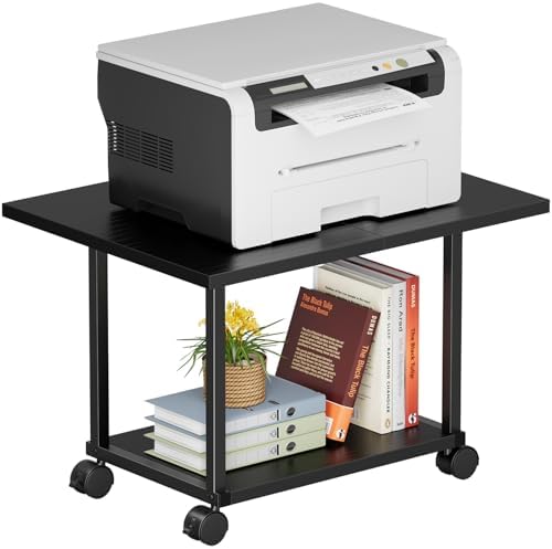 Asgolion Printer Table, 2-Tier Under Desk Printer Stand, Printer Cart - Image 2