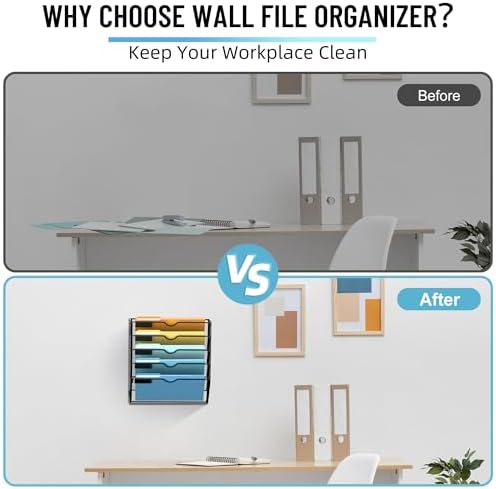 SUPEASY 5-Tier Hanging Wall File Organizer with Hooks, 2 Pack - Image 6