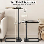 facka Adjustable C-Shaped TV Tray Table 18-32 Inch Height Couch Table - Image 3