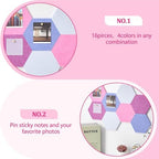 6.7 x 5.9 in 16 Pcs Hexagon Cork Board Tiles, Felt Pin Boards, Pink - Image 5
