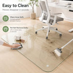 Glass Chair Mat Heavy 1/5" Thick Premium Tempered Glass Duty Hard Glass Chair Mats -for Office Chair on Carpet or Hard Floor with 4 Anti-Slip Pads (55" x 40) - Image 4