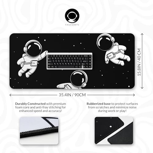 keycadets Gravity Gaming Mouse Pad, Extra Large Desk Pad for Keyboard and Mouse, Non-Slip Mousepad Desk Mat with Foam Core, Anti-Fray Lock Stitching and Low Friction Cloth Surface (35.4” x 15.8”) - Image 3