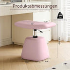 PU Leather Ottoman for Small Space, Swivel Vanity Stool with Adjustable Height,Upholstered Ottoman Foot Rest Under Desk for Living Room, Bedroom, Entryway - Image 2