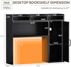 Desktop Storage Shelf, 37.4" Computer Desk Organizer 3-Tier Wood - Image 2