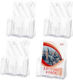 GTI Acrylic Brochure Holder 8.5 x 11 inch, 4 Packs Brochure Display Stand for 4’’ Trifold Pages, Clear Flyer Display Holder for Magazine, Pamphlet, Booklets, Menu,Journals by GTI