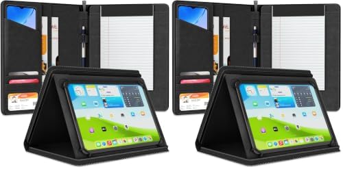 Universal Padfolio Case – Tablet Portfolio Organizer with Notepad Holder – Compatible with iPad 10th 11th Gen, iPad Pro 11, iPad 7 8 9 10.2 10.9 and 9.7 inches (Pack of 2) by Unknown