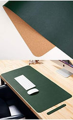 Ruby Lil Natural Cork & Leather Office Desk Mat, Dual Use Desk Matt for Desktop,Ultra Thin Waterproof PU Leather Mouse Pad,Working for Home Accessories,Olive,35"x 18" - Image 2