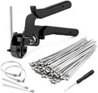 Cable Tie Gun Kit with 100Pcs 11.8" 50Pcs 9.8" 50Pcs 7.8" 304 Stainless Steel Zip Ties, Heavy Duty Wire Fence Repair Tool for Chain Link, Farm Metal Cages, Chicken Coops, Automotive Exhaust Wraps by WelcometoJhgQrivnuemWesupplydurablestainless%E2%80%91steelpliersandhandtoolsforindustrialhouseholdapplications