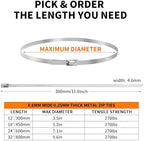 500Pack Stainless Steel Cable Zip Ties 18 inch 304 Metal Cable Ties with 270lbs Tensile Strength Heavy Duty Zip Ties for Farms Pipes Roofs Workshop Outdoor Fence Use - Image 7