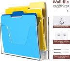 Acrylic Hanging Wall File Organizer, 2-Tier Mail Organizer Wall Mounted Magazine Wall File Holder, Paper Folder Organizer for Office, Desk, School - Image 2