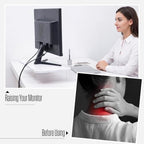 Marsui 24 Inch White Wood Monitor Riser Stand Acrylic Cloud Shaped for Desk - Image 4