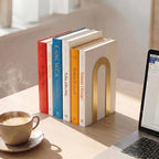 Sanwarm Bookends, 12 Pack, Metal, for Home Office Desk Shelves Gold Modern - Image 5