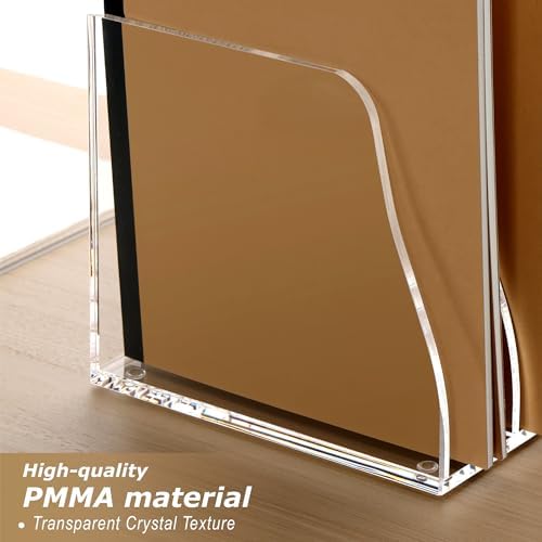 SANRUI Acrylic Desk File Organizer, 8 Slot Clear Magazine File Holder - Image 6