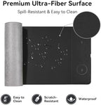 Wireless Charging Mouse Pad, 15W Fast Charge Magnetic Charger Desk Pad, Large Office Desk Mat (31.5"x11.8") with Ultra-Smooth Surface, Black Computer Mousepad for MacBook, PC, Laptop - Image 4