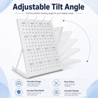2 Pack Pegboard Display Stand, Metal Peg Board with 32 Hooks, Adjustable Angle & Foldable Design, Thick Steel Panel, Durable Tabletop Rack 16''x12'' for Vendor Display, Craft Show, Jewelry Display (white) - Image 3
