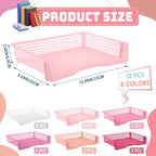 Teenyyou Set of 12 Colorful Classroom Turn in Trays Stackable, Pink - Image 2