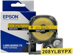 Epson LABELWORKS 208YLBYPX Heat Shrink Tube - Black on Yellow - 6mm by EpsonLABELWORKS