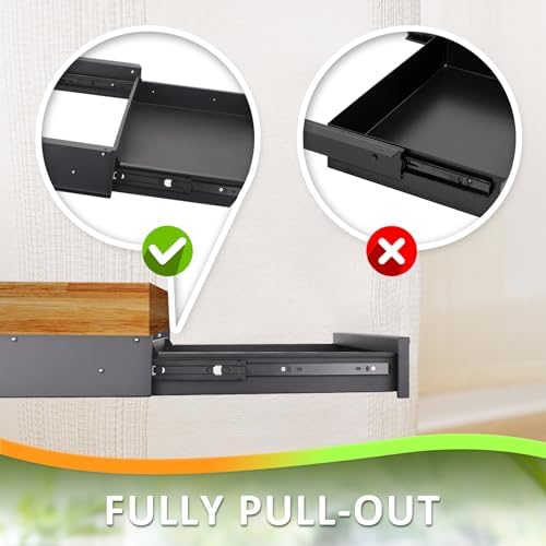 POPMOON 13.8 inch Under Desk Drawer, Steel Pull-Out Storage Organizer - Image 7