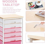 SYKIARIOL Rolling Cart with Drawers,Utility Cart with 8 Drawers,Rose Pink - Image 4