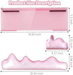 Acrylic Computer Keyboard Stand with Gel Mountain Wrist Rest Keyboard Riser with Comfortable Clear Silicone Mouse Wrist Pad Ergonomic Tilted Transparent Keyboard Holder for Desktop Office Hot Pink - Image 2