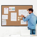 Extra Large Cork Bulletin Board 60" X 36", Foldable Notice Pin Board for Wall, Black Aluminum Framed 5'x3' Corkboard, Wall Mounted Noticeboard with 36 Push Pins for School, Home & Office - Image 2