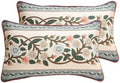 ISAENNE Vintage Linen Throw Pillow Cover,Set of 2,20"x12"-Naples C by Isaennehomedecoration