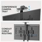 PERLESMITH Rolling TV Stand for 32-85 Inch Flat/Curved TVs up to 100 lbs - Image 6