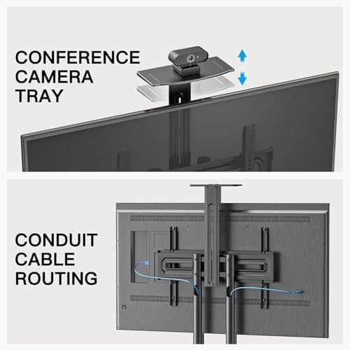 PERLESMITH Rolling TV Stand for 32-85 Inch Flat/Curved TVs up to 100 lbs - Image 6