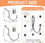 100PCS Dual Locking Pegboard Hooks Set, 50pcs 1" & 50pcs 1.5" Heavy Duty Galvanized Iron Pegboard Hooks, Fits 1/8” & 1/4” Pegboards for Garage Tool Storage Workshop Organization - Image 3