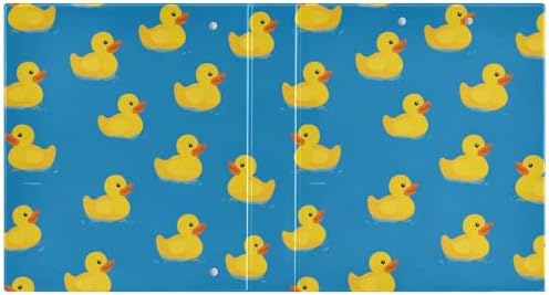 Yellow Rubber Ducks Blue Round Ring Binders 1.5 Inch 3 Ring Binder with Clipboard Holds 200 Sheets Office Home School - Image 3