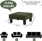 Joveco Small Foot Rest Stool Ottoman, 3D Velvet Square Upholstered Footstool for Chair, Under Desk, Office, Living Room, Deep Green - Image 2