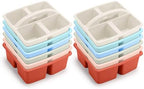 Lineshading 12 Pack Plastic Classroom Caddy, 4 Compartment, Boho Colors by Lineshading